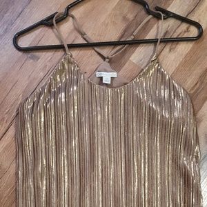 Gold Shiny Top NWOT
